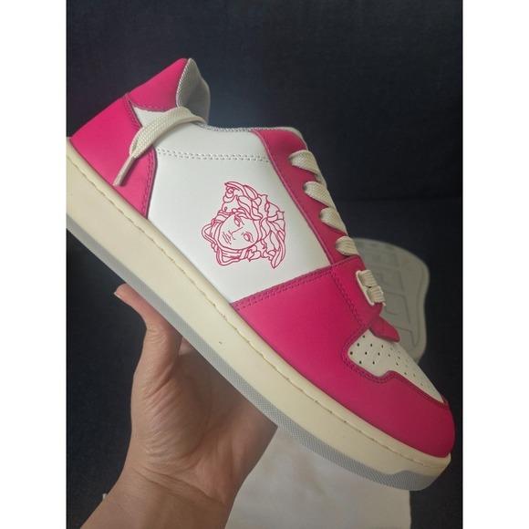 Versace Shoes - Womens Versace Sneakers pink and white NWT